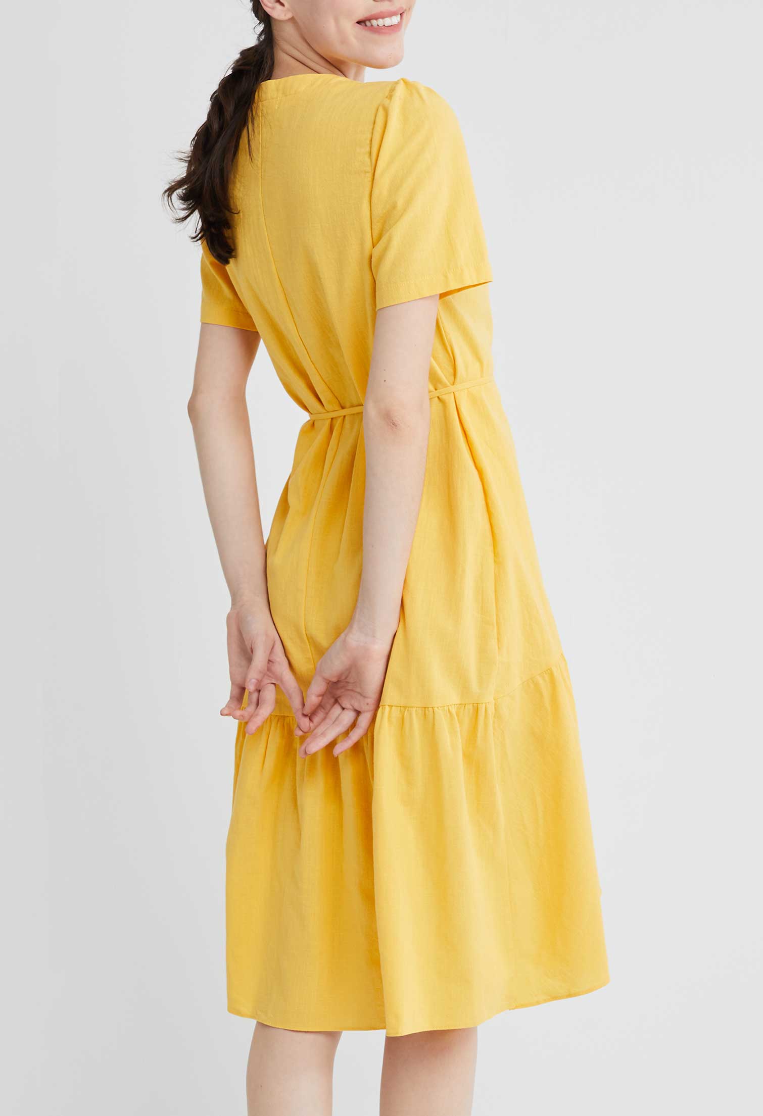 Asymmetrical Wrap Side Tie Dress