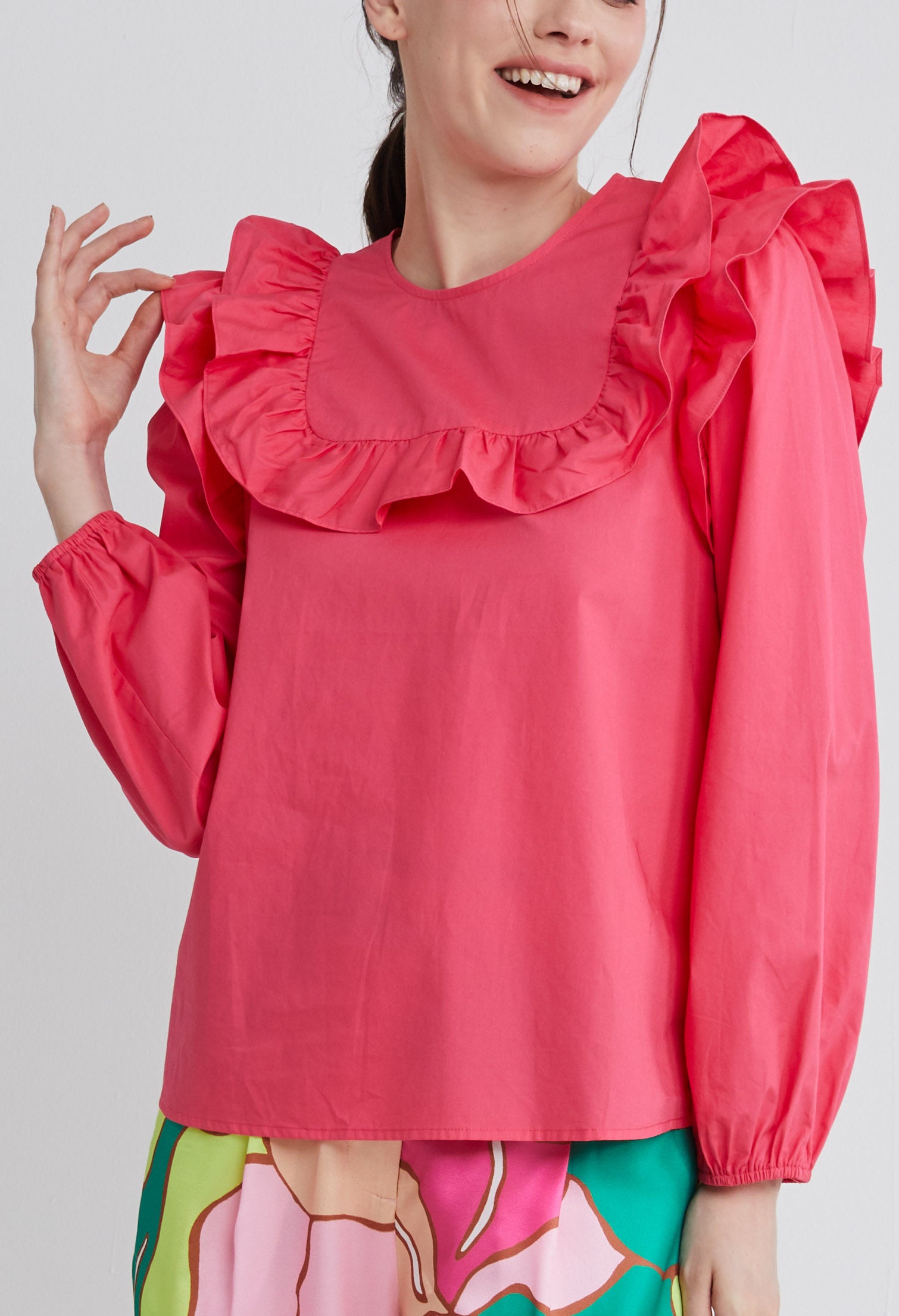 Square Two-tier Ruffled Blouse