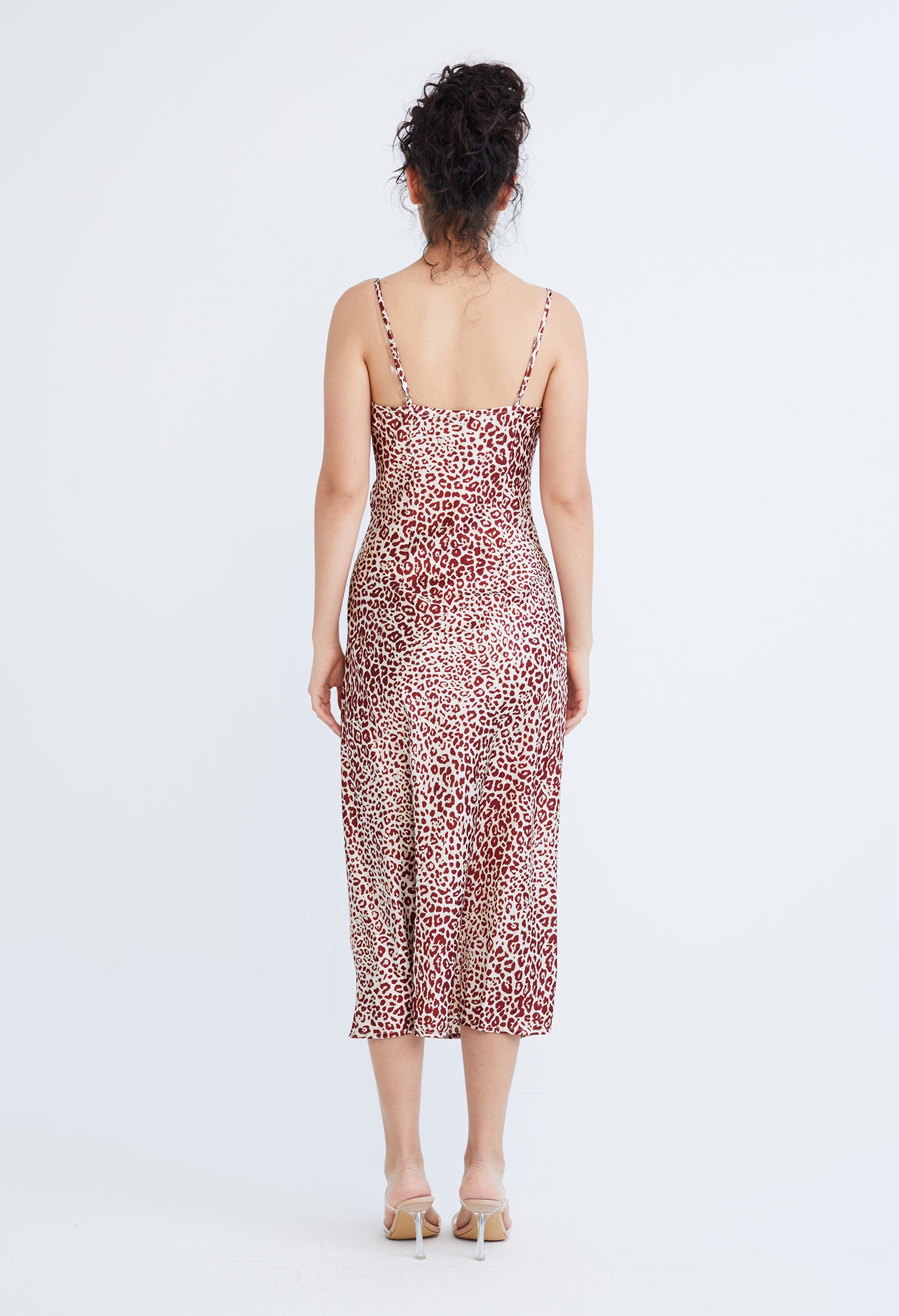 Leopard Spotted Midi Slip Dress