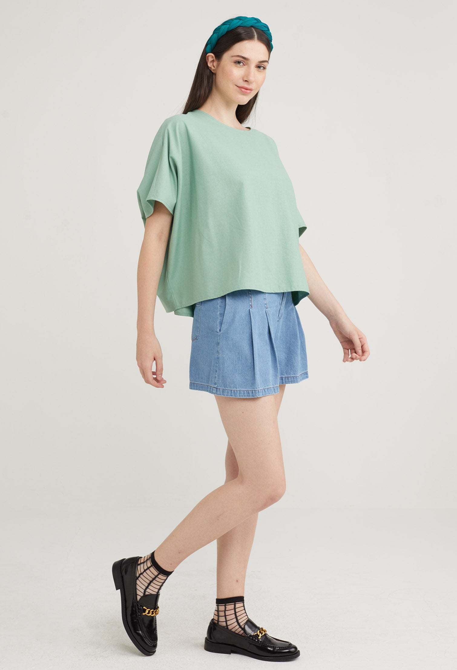 Round Neck Straight Cut Blouse