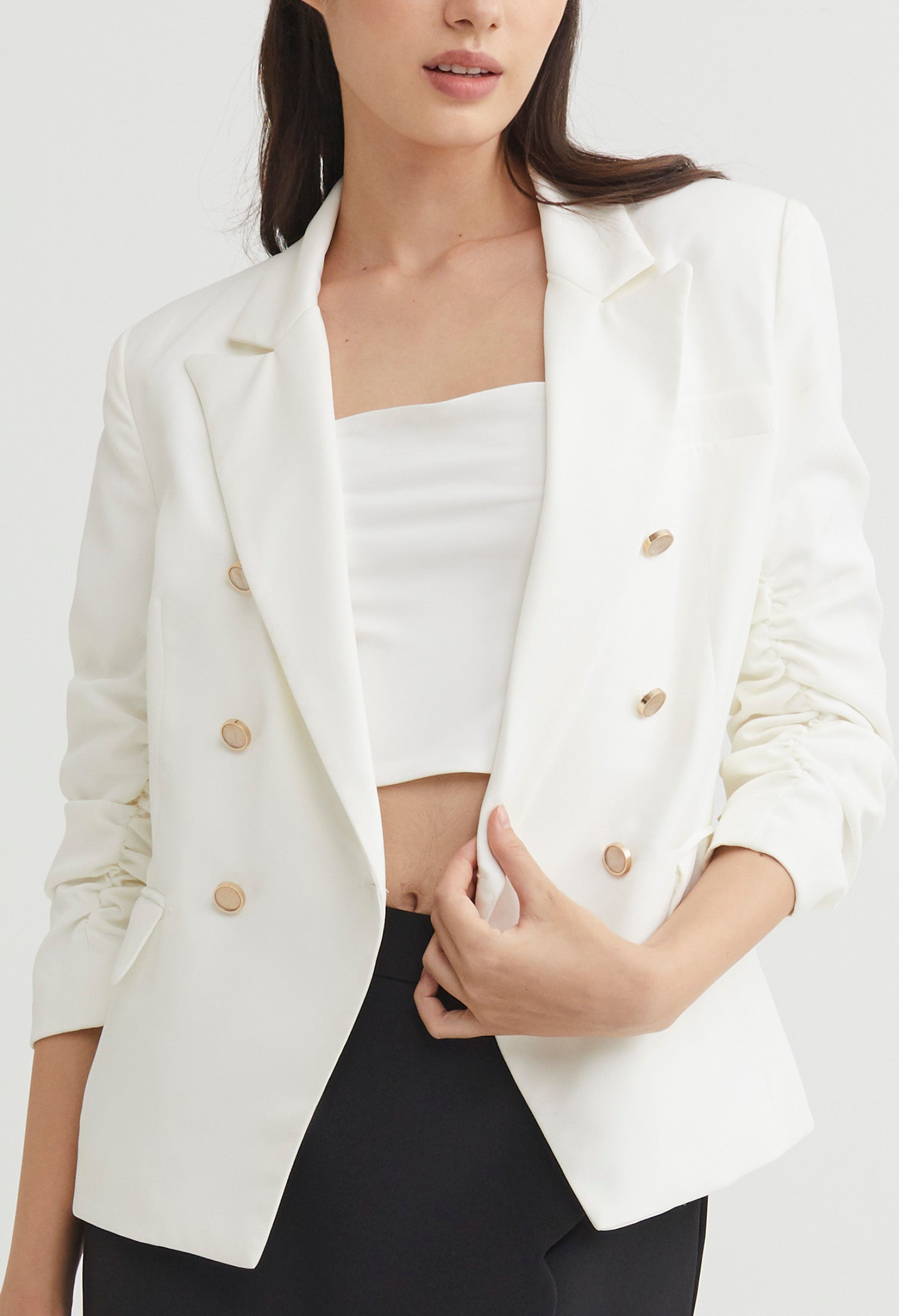 Classic Glam Three-Quarter Sleeved Blazer