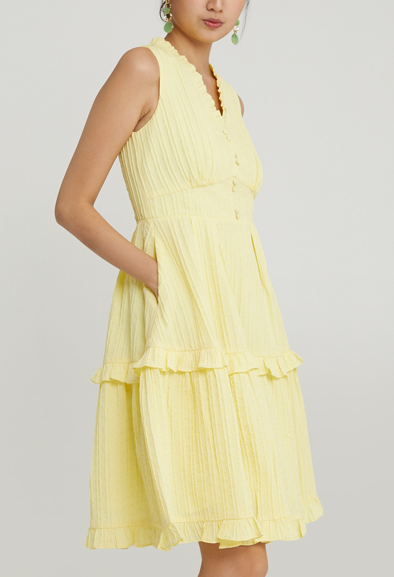 Petite Ruffled Midi Dress