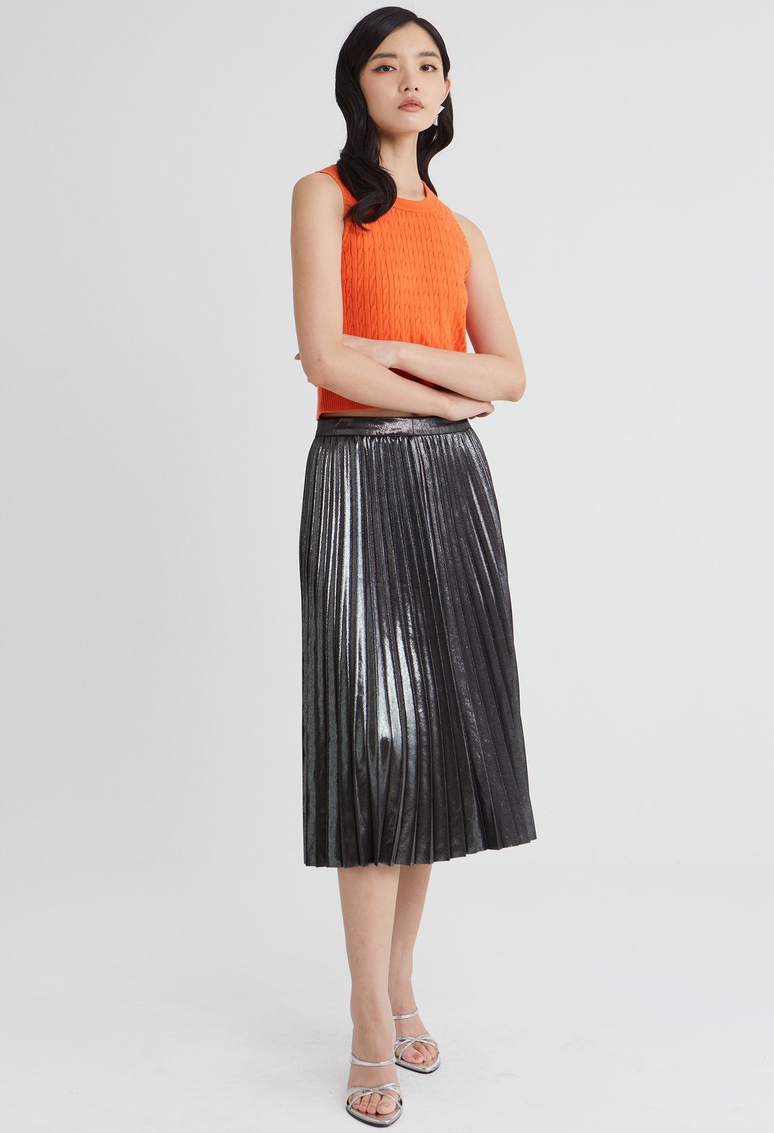 Seren Pleated Midi Skirt
