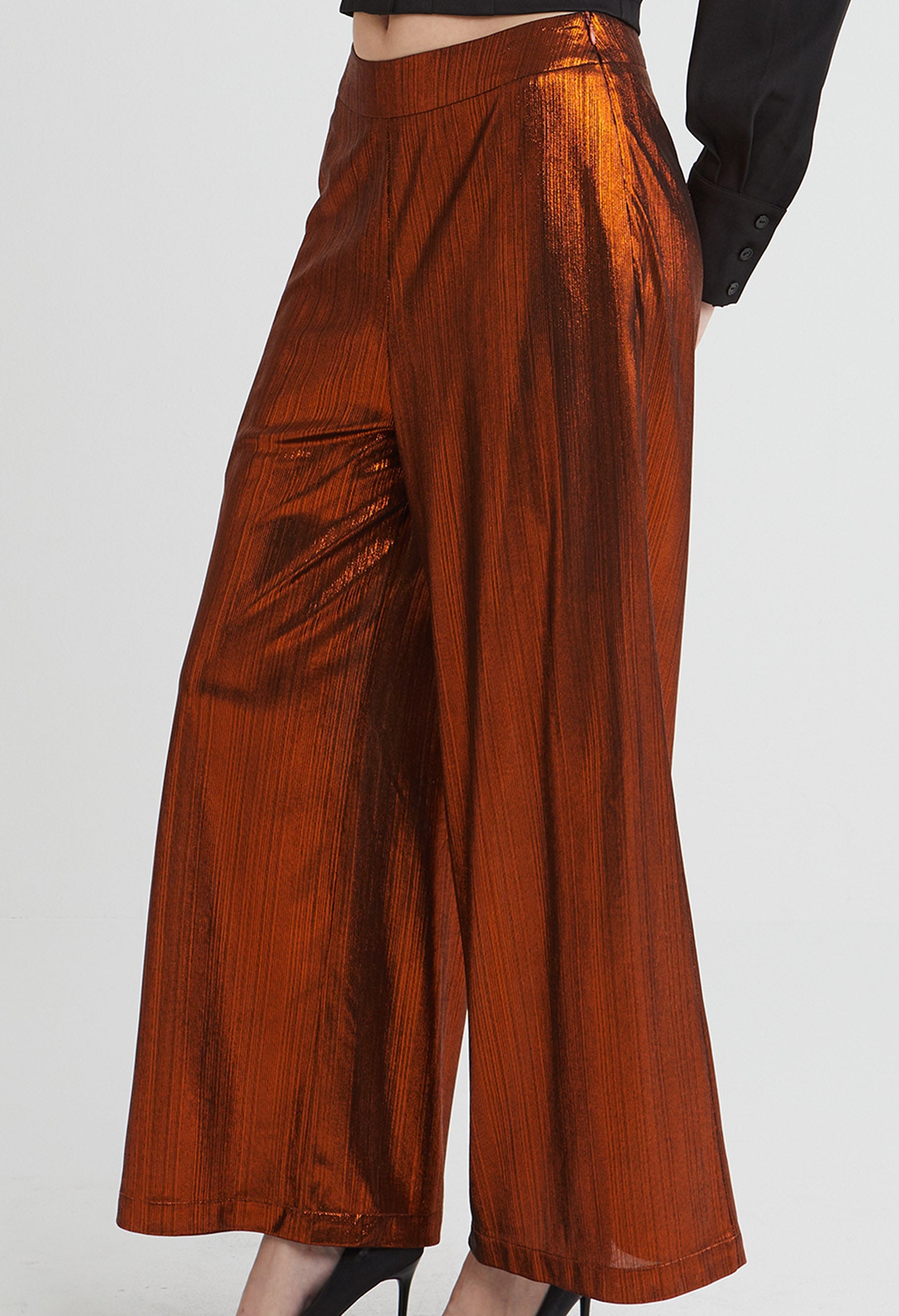 Textured Satin Pants