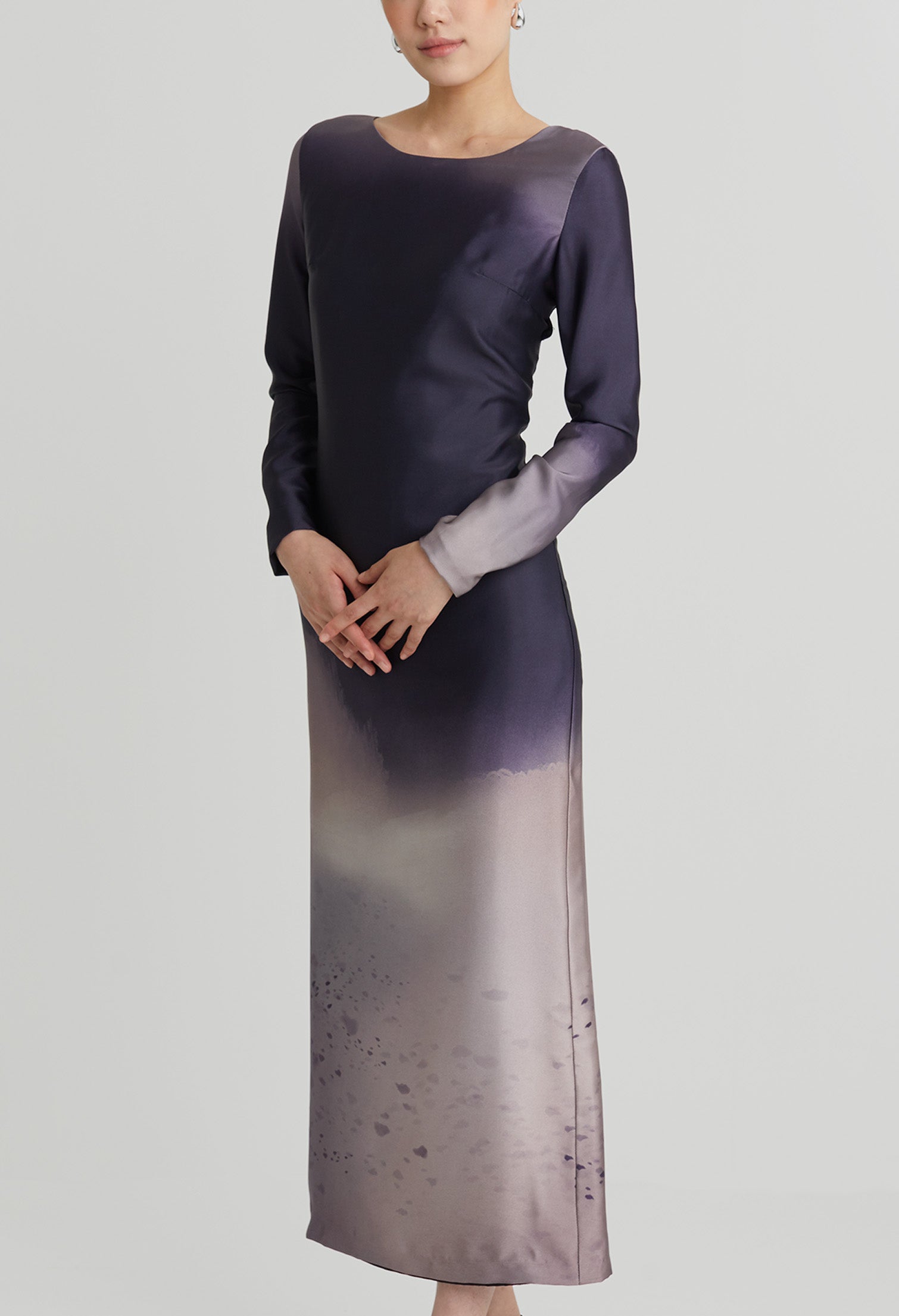 nichii X NURITA HARITH Gradient Indigo Maxi Slit Dress