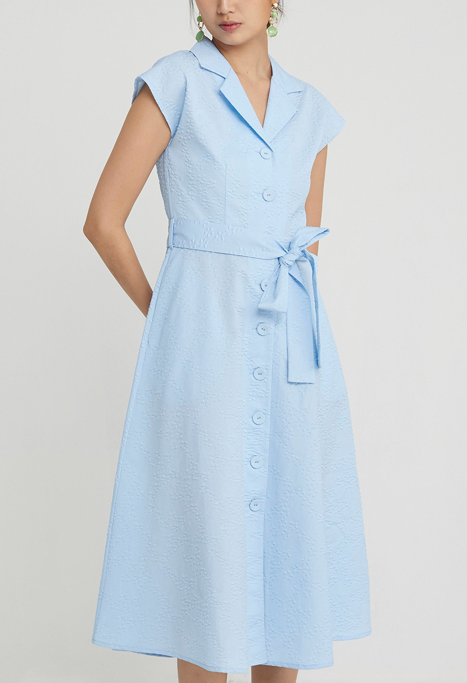 Jasmine Crest Frontie Button-Up Midi Dress