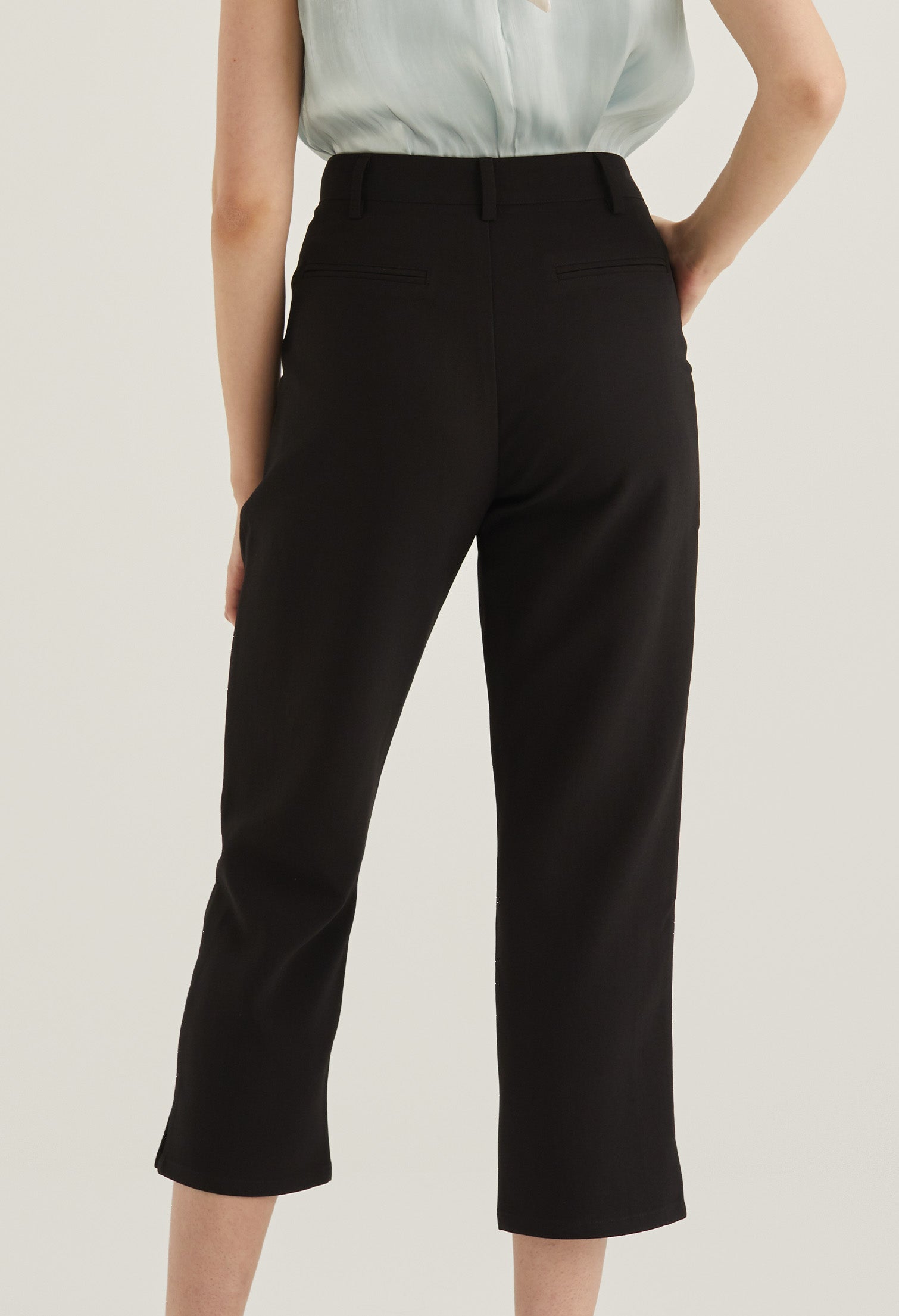 Cropped Office Straight Cut Trousers