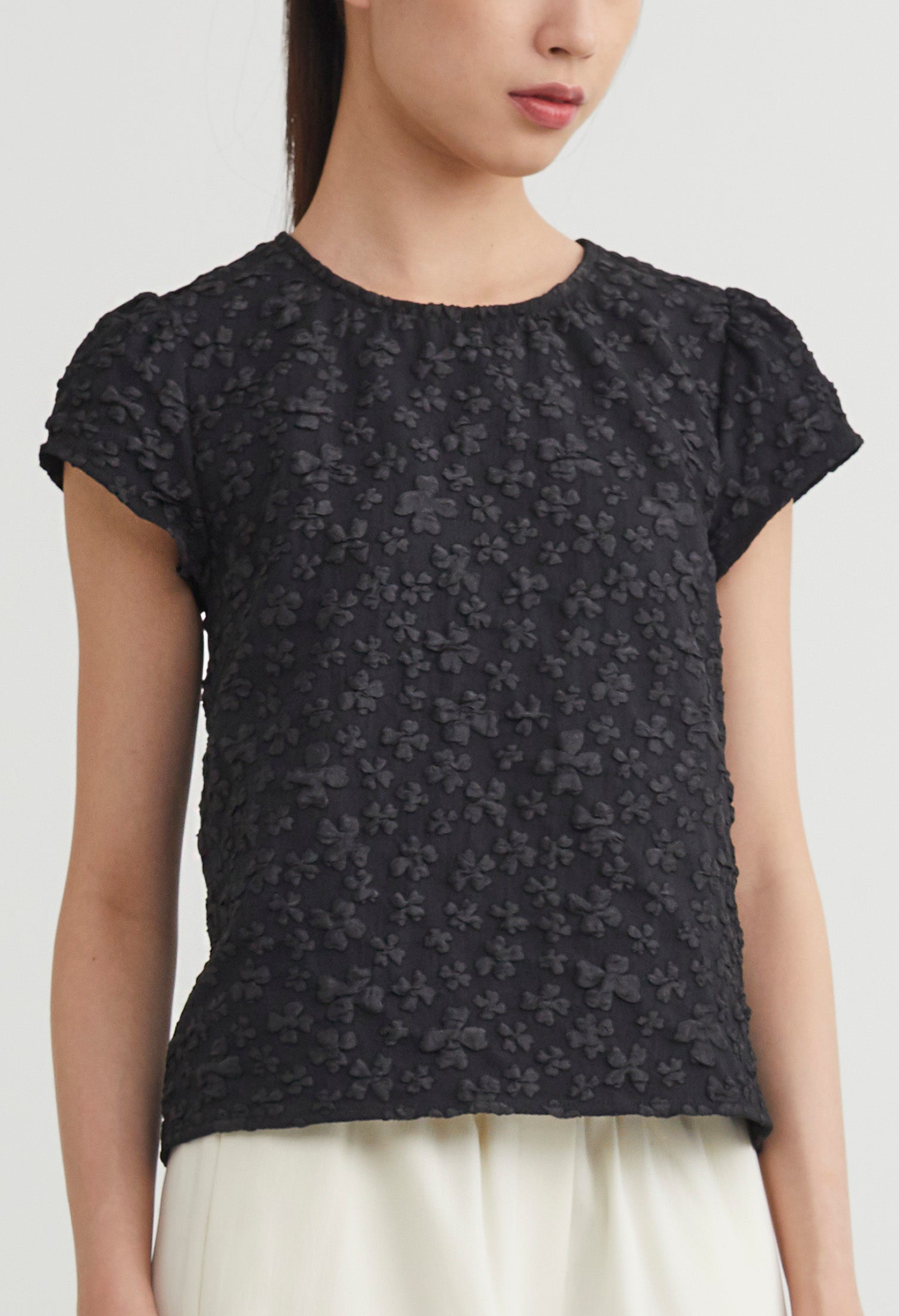 Floral Embossed Jacquared Top