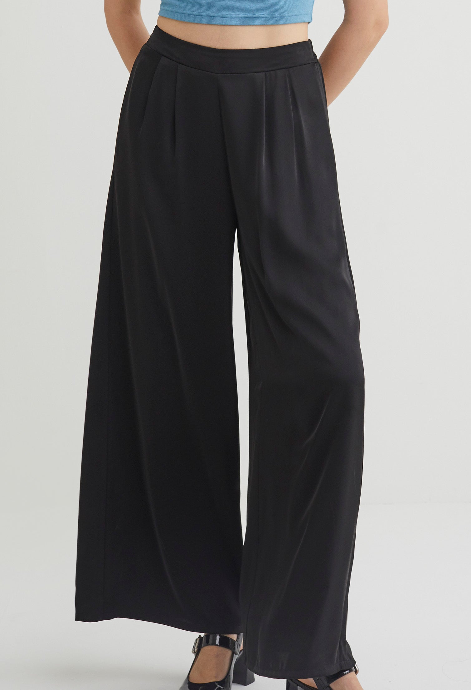 Parisian Nights Wide Leg Satin Pants