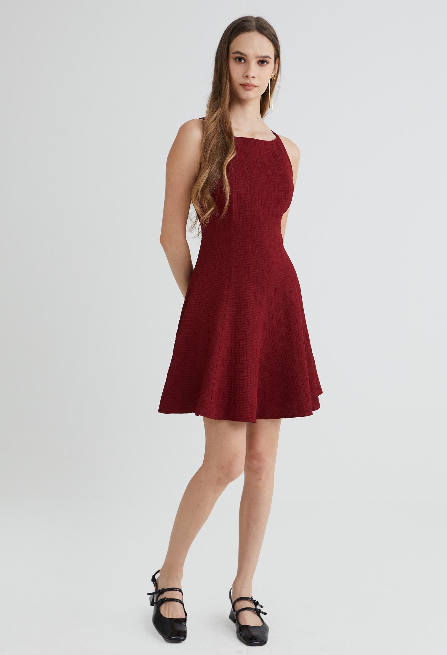 Flowy Textured Midi Dress