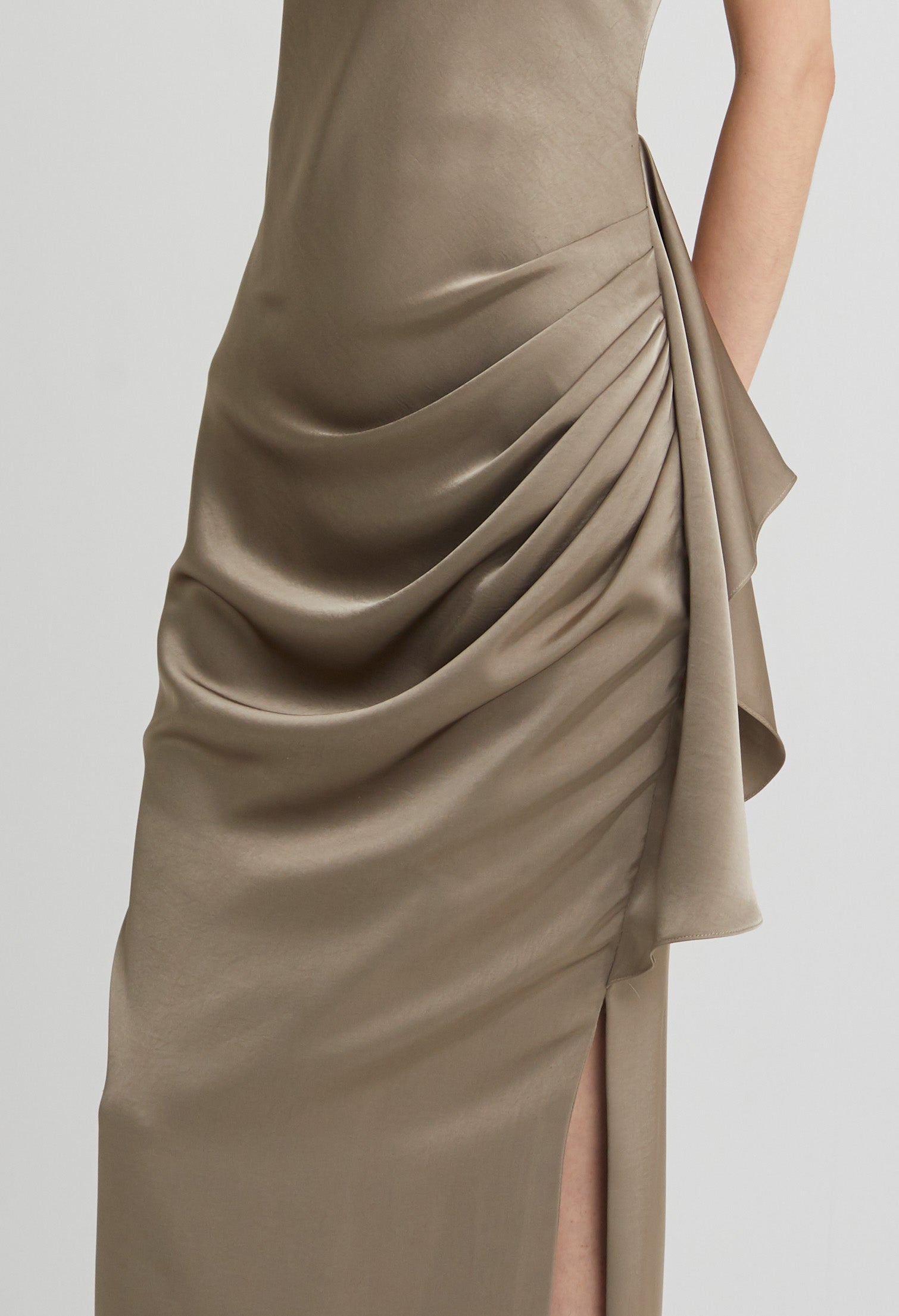 nichii X NURITA HARITH Ethereal Ruched Ruffle Sleeveless Maxi Dress