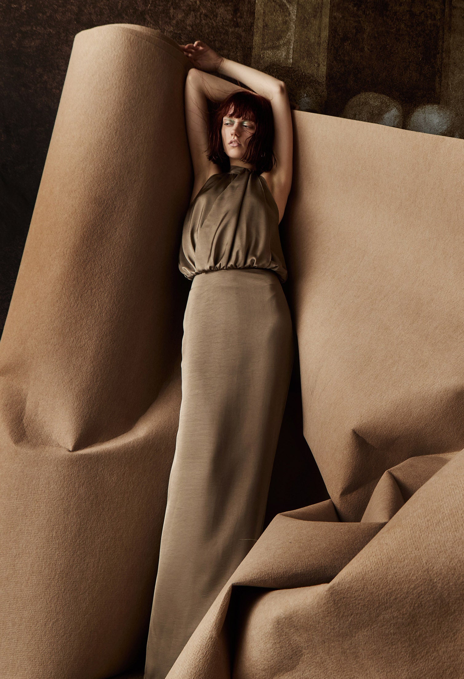 nichii X NURITA HARITH Halter Cinched Waist Maxi Dress