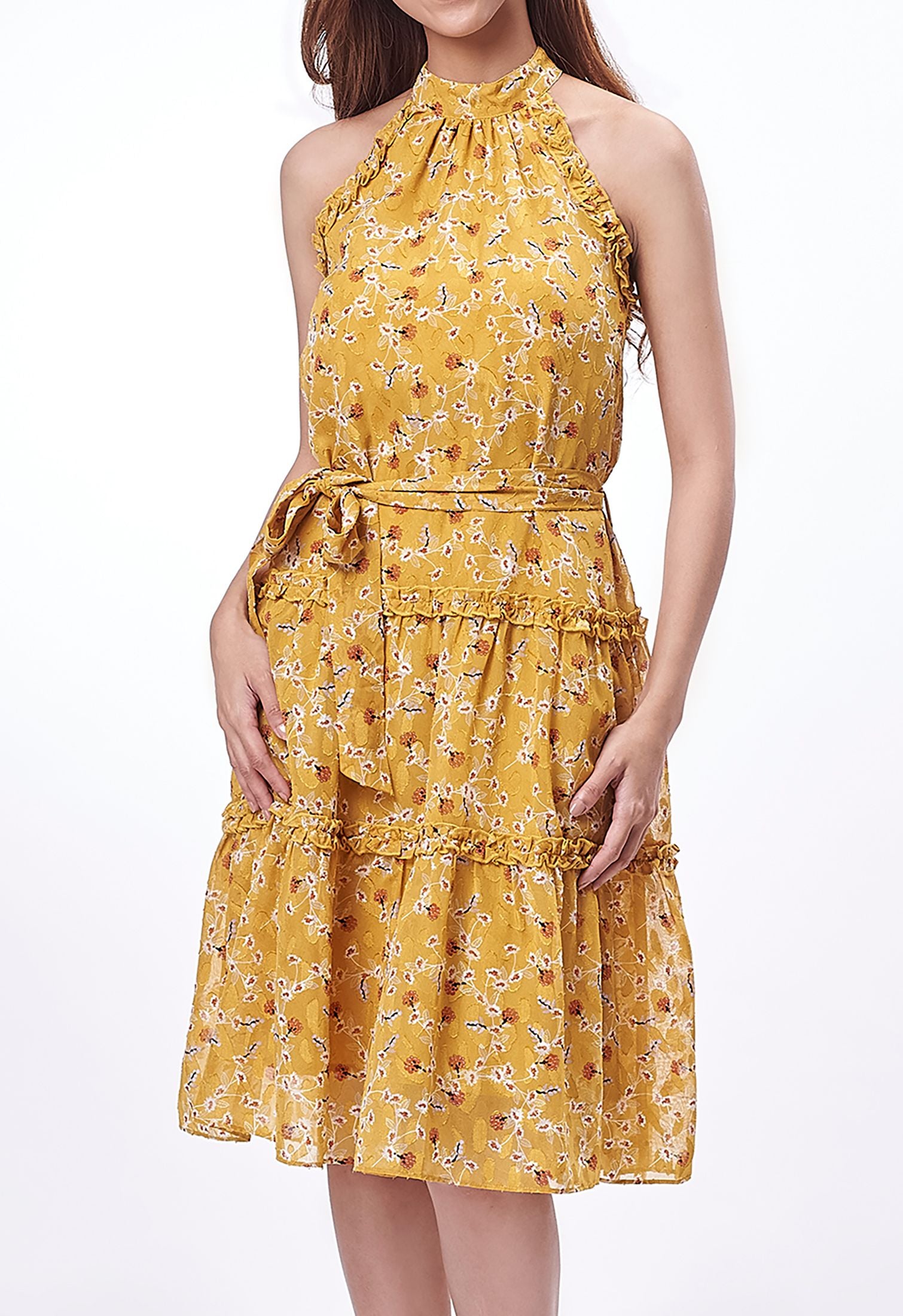 Halter Ditsy Floral Dress