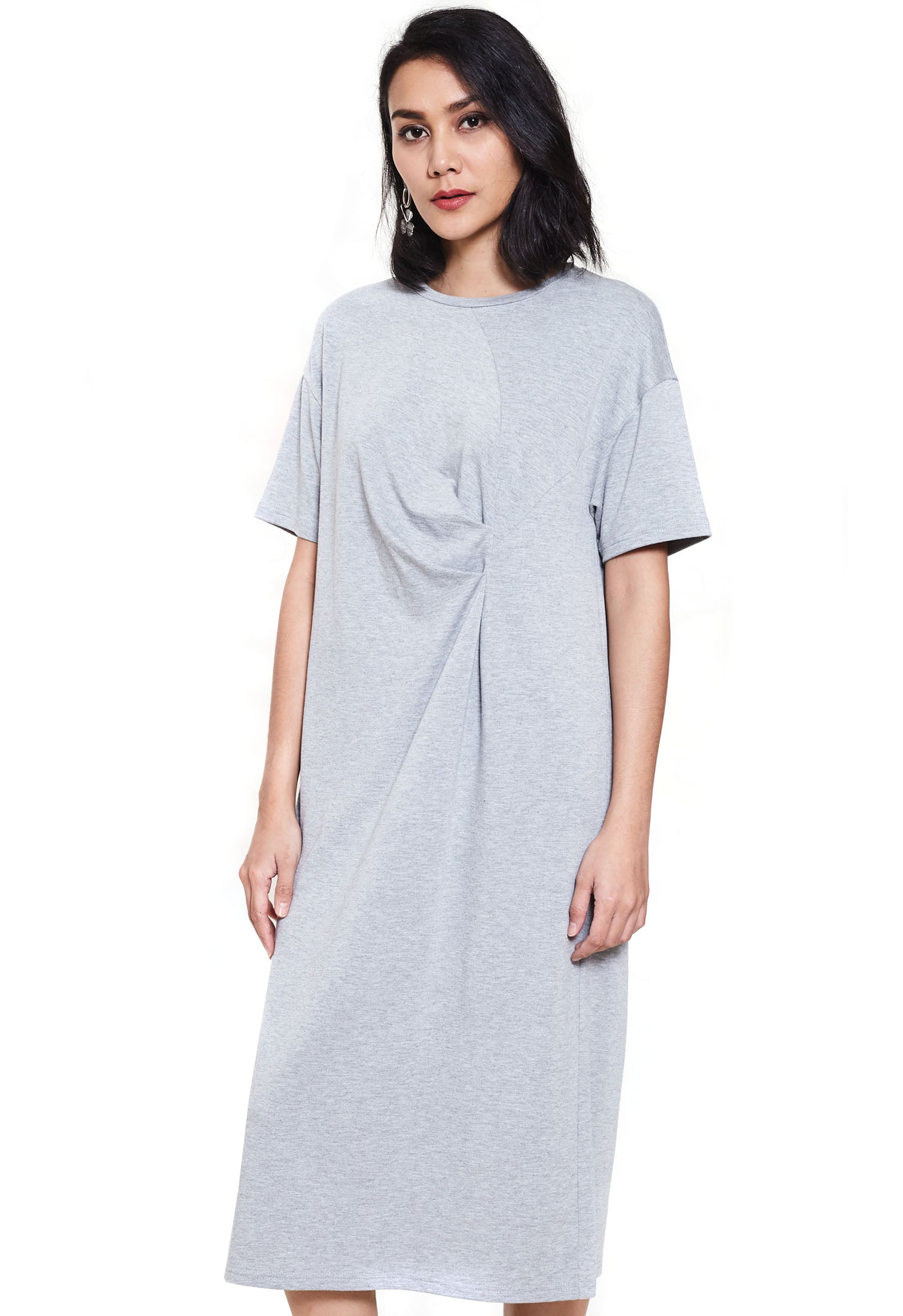 Side Knot Short Sleeve Dress